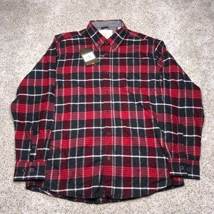 Weatherproof Button Up Shirt Adult Large Red Long Sleeves Plaid Casual Mens